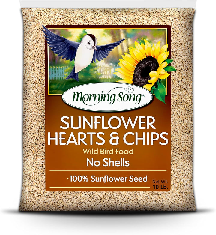 Sunflower Hearts & Chips Wild Bird Food, No Mess Sunflower Seeds for Birds, 5.5-Pound Bag