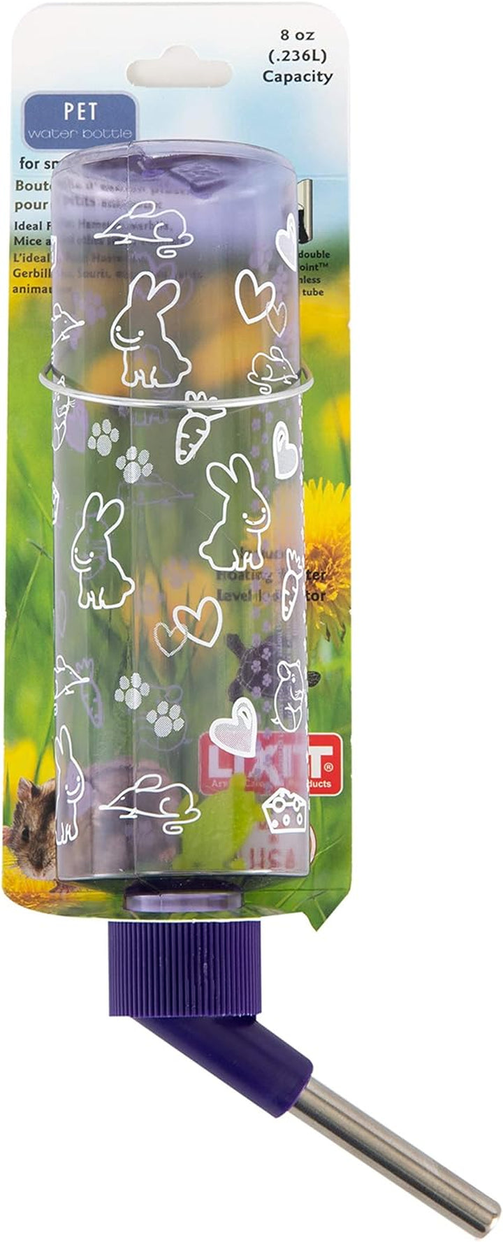 Weather Resistant Cage Water Bottles for Rabbits, Ferrets, Guinea Pigs Hamsters and Other Small Animals. (8-Ounce)