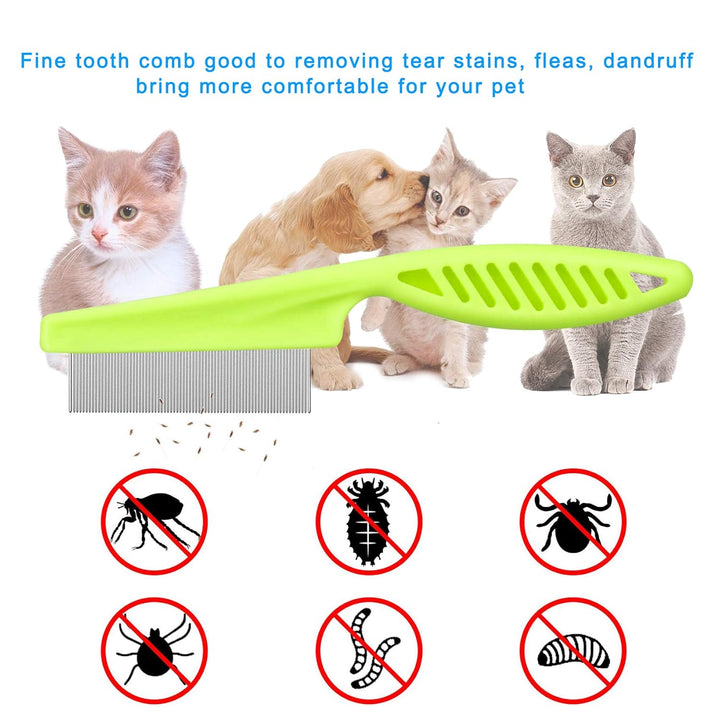 7Pcs Pet Flea Comb Fine Tooth Comb and Pet Stainless Steel Combs for Dogs Cats Pet