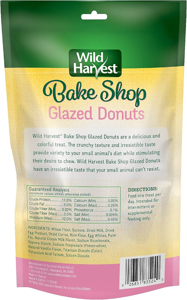Food and Unique Edible Treats for Guinea Pigs, Hamsters, Gerbils, and Adult Rabbits, Glazed Donuts, 0.14 Pounds, 2.2 Ounce (Pack of 1)