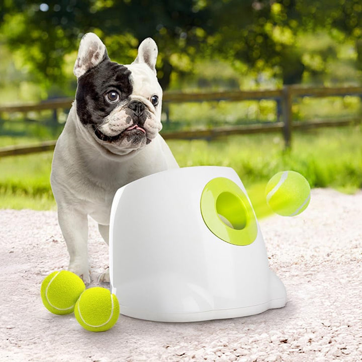 Automatic Dog Ball Launcher for Medium to Large Dogs, Interactive Tennis Ball Thrower, Rechargeable Dog Toy Mental Stimulation Training Game for Energetic Dogs