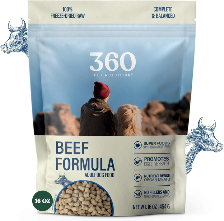 Freeze-Dried Raw Dog Food – Multi-Protein with Beef, Chicken, Fish, Liver & Organs, High Protein, Omega-3S, Fruits, Veggies & Superfoods, Grain-Free, No Fillers, 1 Lb – Made in USA
