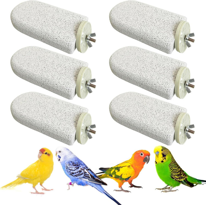 4 PCS Bird Perch Stands Parrot Calcium Perch Beak Grinding Stone Foot Claws Trimmer Parakeet Platform Parrot Chewing Toys for Small Medium Cockatiel Conure Lovebird Finch