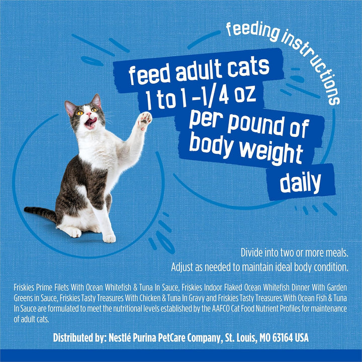 Purina  Wet Cat Food Variety Pack, Oceans of Delight Flaked and Prime Filets - (Pack of 40) 5.5 Oz. Cans