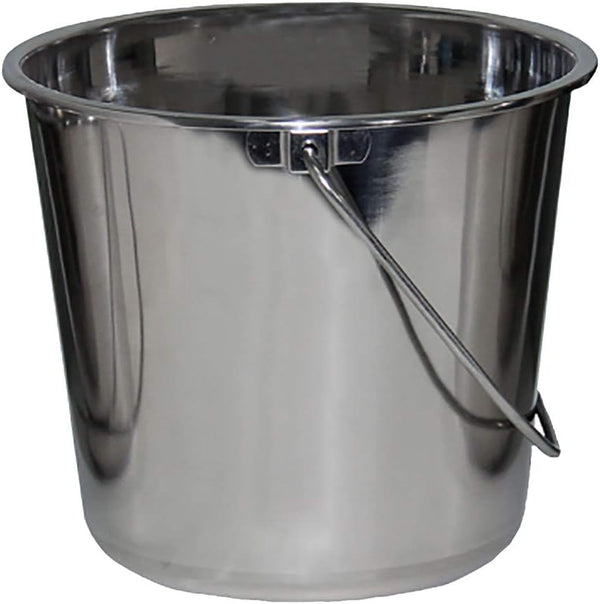 Stainless Steel Bucket (1 Gallon) - Great for Pets, Cleaning, Food Prep - Hang on Fences, Cages, Kennels - Home, Garage, Workshop