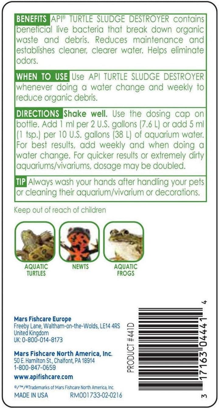 TURTLE SLUDGE DESTROYER Aquarium Cleaner and Sludge Remover Treatment 8-Ounce Bottle