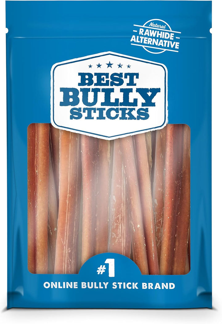 4 Inch Bully Sticks - 8 Oz (Pack of 1) - Natural Grass-Fed, Grain and Rawhide Free, Ideal for Small or Young Canines
