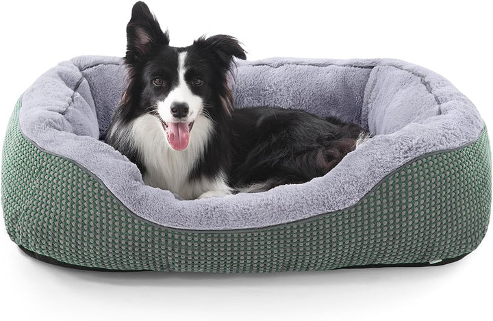 Medium Dog Beds for Medium Dogs Washable, Rectangle Dog Bed Medium Size Dog, Orthopedic Dog Bed, Warming Soft Calming Sleeping Puppy Bed Durable Pet Bed with Anti-Slip Bottom M(30"X24"X9")
