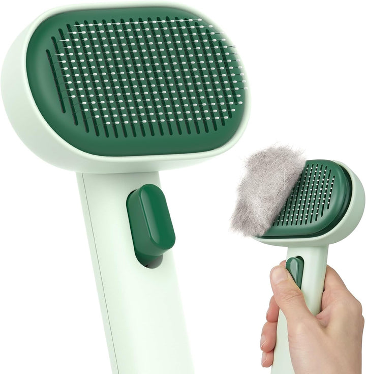 Cat Brush for Shedding, Cat Brushes for Indoor Cats, Cat Brush for Long or Short Haired Cats, Cat Hair Brush Cat Grooming Deshedding Brush for Dog Kitten Rabbit Massage Removes Loose Fur, White