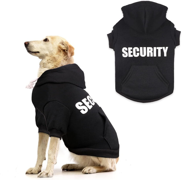 Security Dog Sweater Soft Brushed Fleece Clothes Hoodie Sweatshirt with Pocket Dog Sweaters for Large Dogs(Xl)