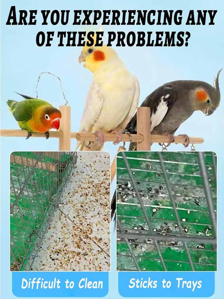 Disposable Bird Cage Liners Clear Plastic Parakeet Cage Liner Bag - 50 Pcs Parrot Cage Tray Liners Universal Film Bird Cage Accessories for Finches Canaries Cockatiels Birdcage