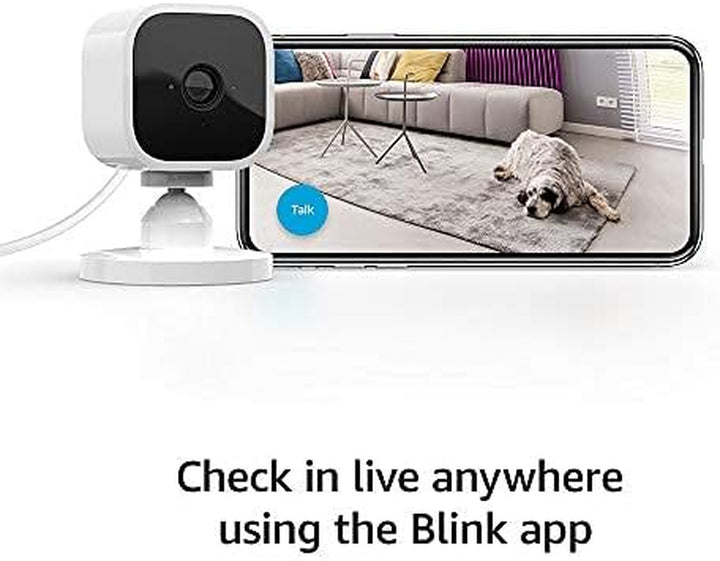 Mini - Compact Indoor Plug-In Smart Security Camera, 1080P HD Video, Night Vision, Motion Detection, Two-Way Audio, Easy Set Up, Works with Alexa – 2 Cameras (White)