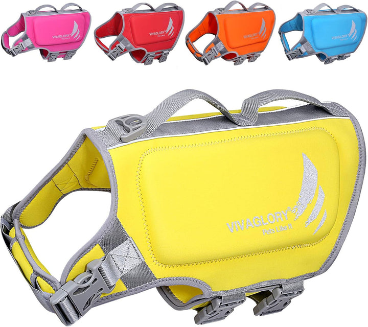 High Buoyancy Dog Life Vest, Swimming Vest with Handle, Dog Life Jacket for Swimming & Boating, Buoyancy for Puppy Doggy, S, Pink