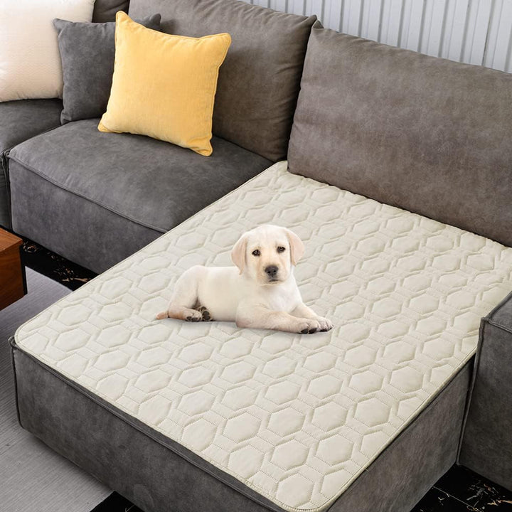 Waterproof and Anti-Slip Dog Bed Cover and Pet Blanket Sofa Pet Bed Mat ，Car Incontinence Mattress Protectors Furniture Couch Cover for Most Cats Dogs, Pets（52X82-Ivory）