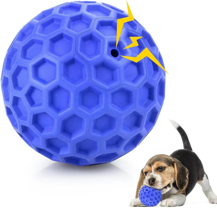 Indestructible Squeaky Dog Ball, Relieves Anxiety, Cleans Teeth, Interactive Chew Toy for Aggressive Chewers, Dog Toy for Large Breeds, Outdoor Waterproof