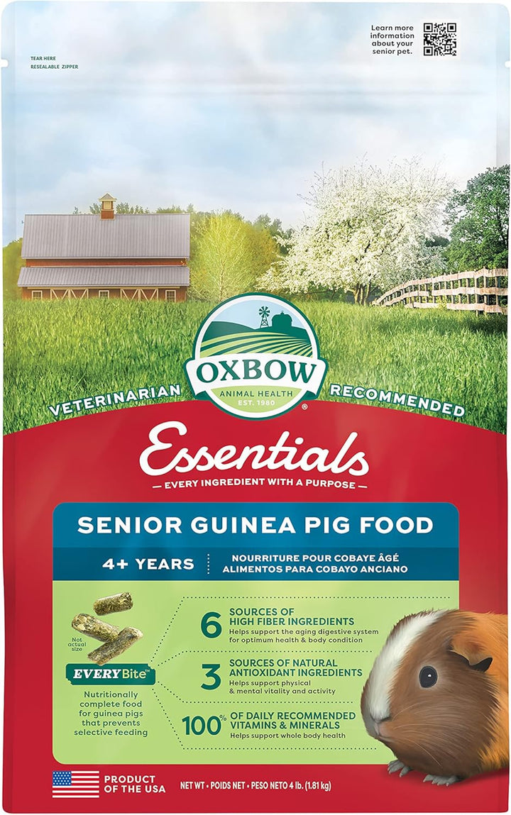 Essentials Guinea Pig Food, Adult Guinea Pig, Made with  Timothy Hay, Pet Food Pellets with Vitamin C, Small Animal Pet Products, Made in USA, High Fiber, 5 Lb. Bag