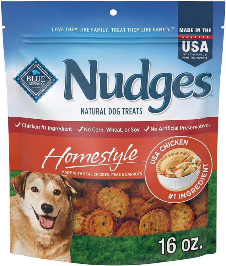 Nudges Grillers Natural Dog Treats, Made in the USA with Real Steak, 16-Oz Bag