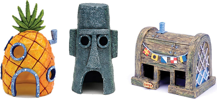 (SBR10EO Spongebob Squarepants Officially Licensed Aquarium Ornament – Spongebob’S Pineapple House – Medium