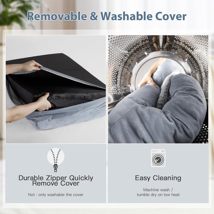 XXL Extra Large Dog Bed, Washable Dog Couch with Removable Waterproof Cover, Orthopedic Large Pet Sofa Bed with Bolster Sides for Sleeping