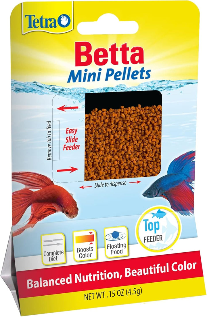 betta plus Floating Mini Pellets, Fish Food with Natural Color Enhancer, 1.2 Ounces