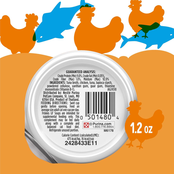 Purina  Natural, Grain Free Wet Cat Food Lickable Cat Treats, Lil' Soups Flaked Chicken - (Pack of 8) 1.2 Oz. Tubs