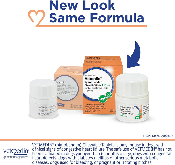 ® (Pimobendan) Chewable Tablets for Dogs, 1.25 Mg, Inodilator, 50Ct