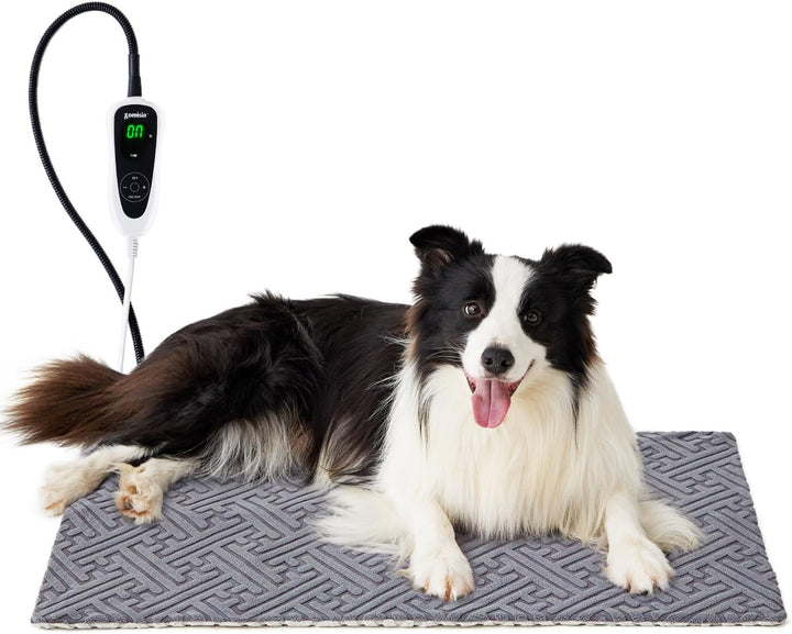 Cat Heating Pad - 11 Adjustable Temperature and 25 Timer Options, Heated Cat Bed Indoor Waterproof with Chew-Resistant Cord for Small Dogs, 18X18 Inch