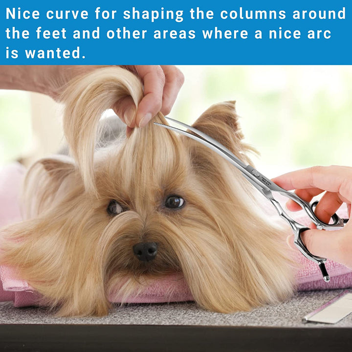 Dog Grooming Scissors, Curved Scissors for Dog Grooming, 6.5 Inch, 30 Degree of Curved Blade,Light Weight, Pet Shears for Trimming Face and Paws.