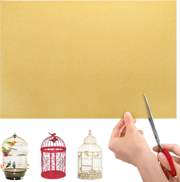 50 Pieces Gravel Liner Paper for Bird Cage, 11 X 17 Inch Birdcage Liner Pet Bedding Accessories, Parrot Cage Sandpapers