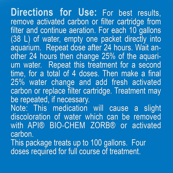 2 Pack of Fin and Body Cure Freshwater Fish Medication Powder for Treatment of Bacterial Diseases, Treats Body Slime, Eye Cloud, Fin and Tail Rot, and Gill Disease (10-Count) (2 Items)