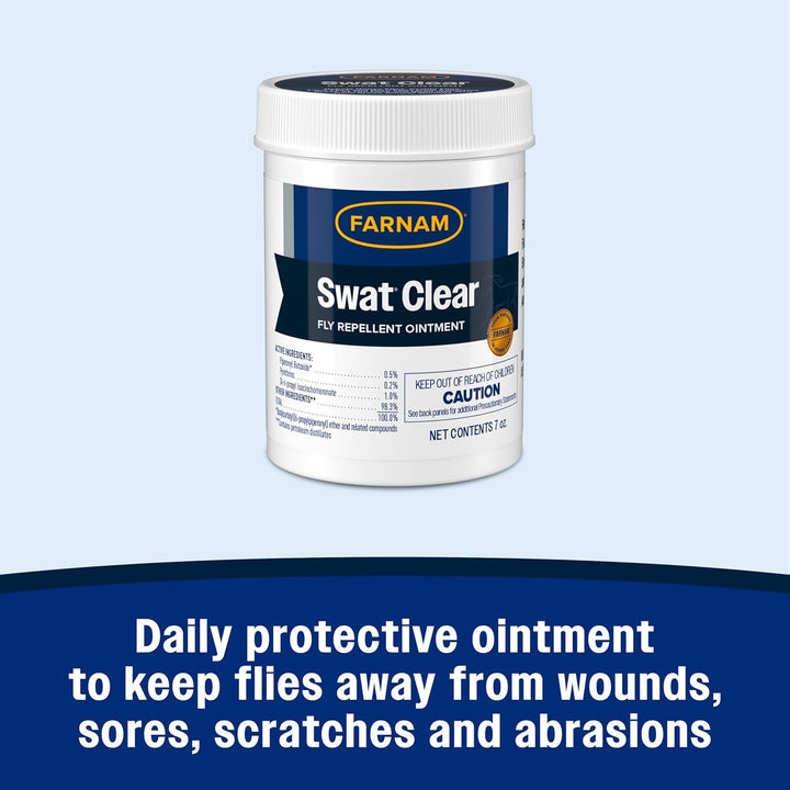 Swat Fly Repellent Ointment for Wounds, Sores, Scratches and Abrasions, 7 Oz
