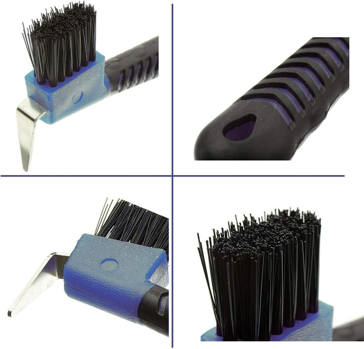 4Pcs Horse Hoof Pick Brushes, with Soft Touch Rubber Handle