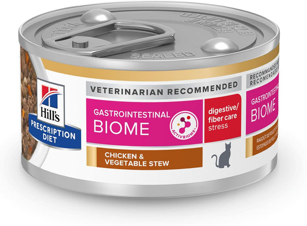 Gastrointestinal Biome Digestive/Fiber Care Chicken & Vegetable Stew Wet Cat Food, Veterinary Diet, 2.9 Oz. Cans, 24-Pack