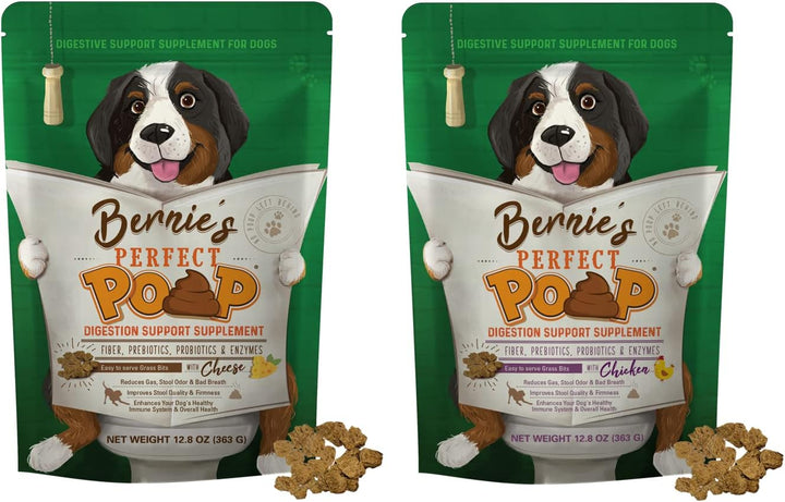 Perfect Poop Digestion & General Health Supplement for Dogs: Fiber, Prebiotics, Probiotics & Enzymes Relieve Digestive Conditions, Optimize Stool, and Improve Health (Cheddar Cheese, 12.8 Oz)