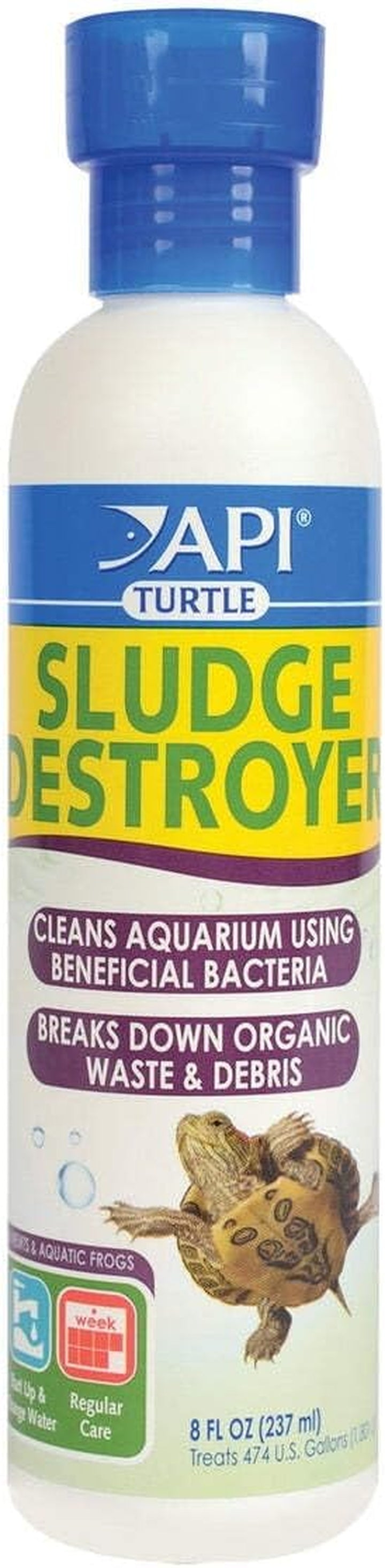 TURTLE SLUDGE DESTROYER Aquarium Cleaner and Sludge Remover Treatment 8-Ounce Bottle