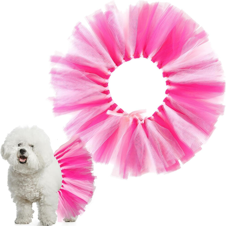 Dog Tutu Tulle Tutu for Dogs Small Large Medium Puppy Dress Ballerina Costume Skirt for Halloween Puppy Cats Bunny Pet Outfit Birthday Wedding Party Photo Prop Supplies(Pink)