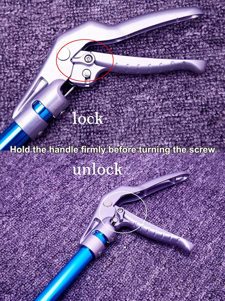 60" Professional All-Aluminum Alloy Snake Tong Reptile Grabber Rattle Snake Catcher Wide Jaw Handling Tool with Lock