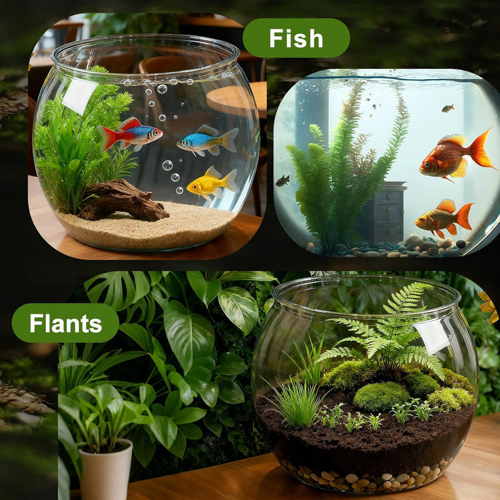 5 Gallon Plastic Fish Tank Large Bowl Shatterproof with Crystal Clear Clarity for Terrarium, Flower Vase Centerpiece Gift for Fish Lovers (Round)