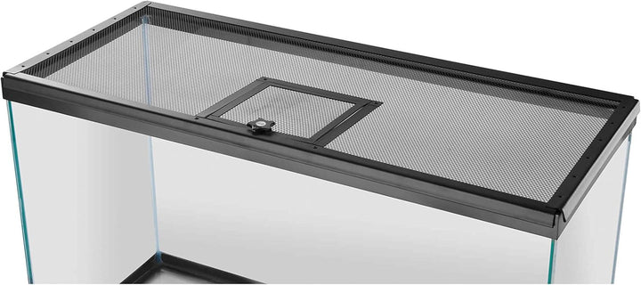 Pet Reptile Terrarium Fresh Air Screen Cover with Hinged Door 20" X 10"