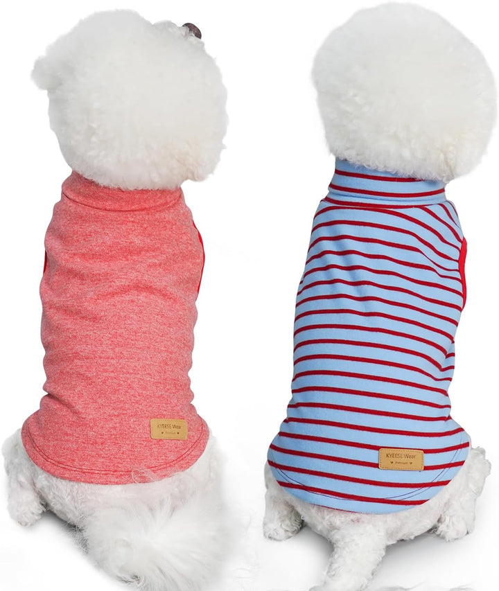 2Pack Dog Sweater Soft Dogs Clothes Warm Dachshund Clothes Turtleneck Pets Coats Dog Sweaters for Small Dogs Girl Pullover Small Pet Sweaters Stretchy Pet Sweatshirt