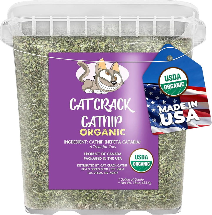 Organic Catnip, 100% Natural Cat Nips Organic Blend That Energizes and Excites Cats, Used for Cat Play, Training, & New Catnip Toys (1 Cup)