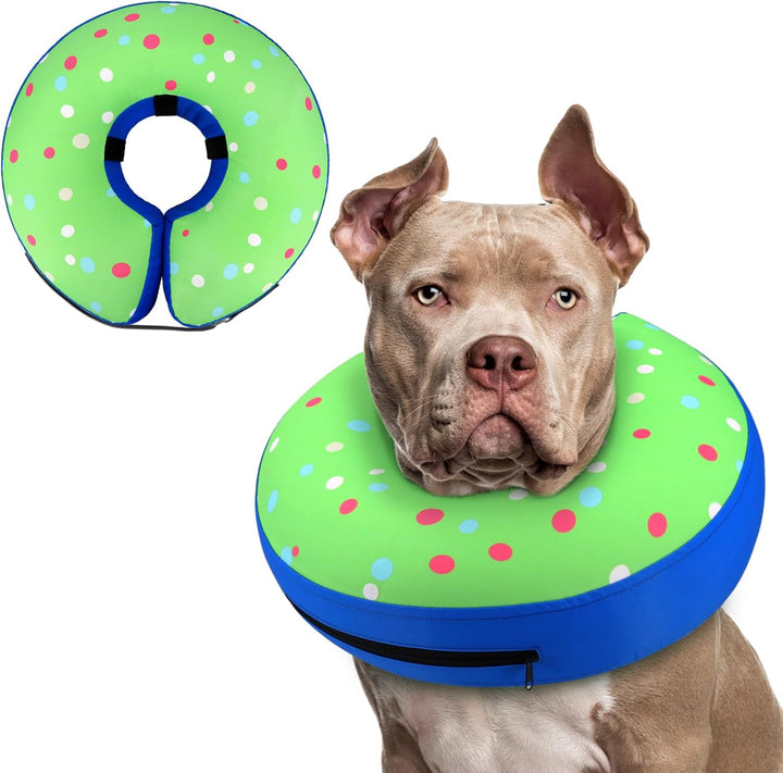 Inflatable Dog Cone Collar Alternative after Surgery, Doggie Neck Donut Collar Recovery Ecollar, Soft Dog Cone for Small Medium Large Dogs
