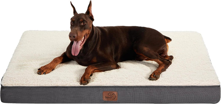 Dog Beds Large Sized Dog - Comfy Flat Pet Beds with Removable Washable Cover, Orthopedic Egg Crate Foam Puppy Mat, Suitable for Pet up to 65 Lbs