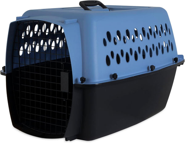 Pet Porter Fashion Dog Kennel 26", Parisian Blue & Black, for Pets 20-25Lbs, Made in USA