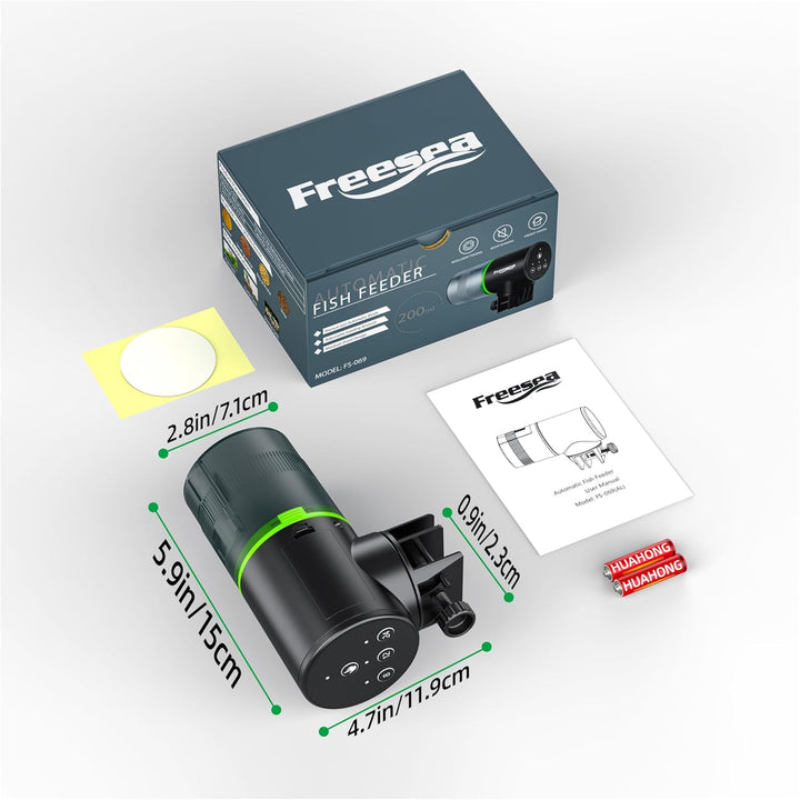 Automatic Fish Feeder for Aquarium: Auto Fish Food Dispenser with Timer for Small Tank Betta Turtle - Battery Vacation Self Feeding for Flakes