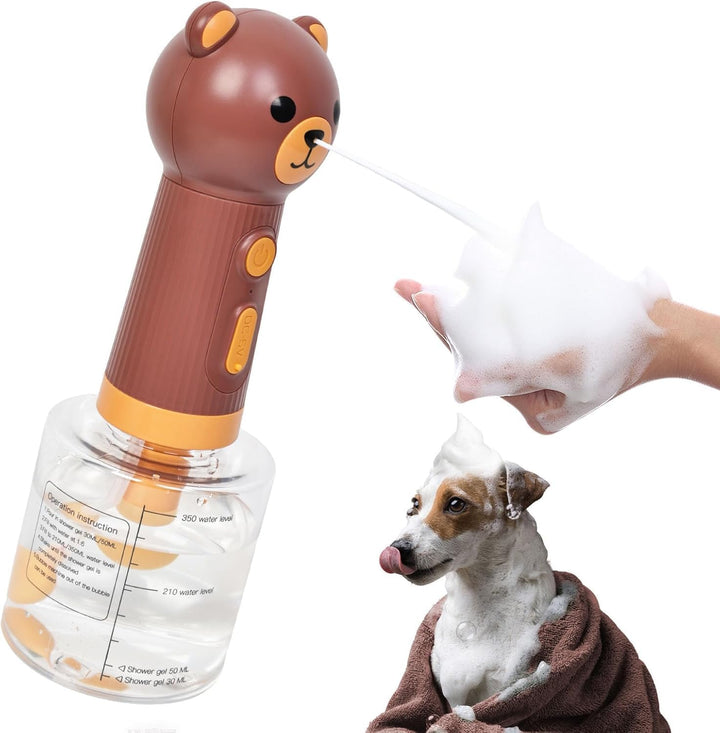 Electric Foaming Shampoo Dispenser for Dog and Cat Bathing, Rechargeable Soap Dispenser for Pet Bathing, Bathroom, Kitchen Sink, Toilet Cleaning