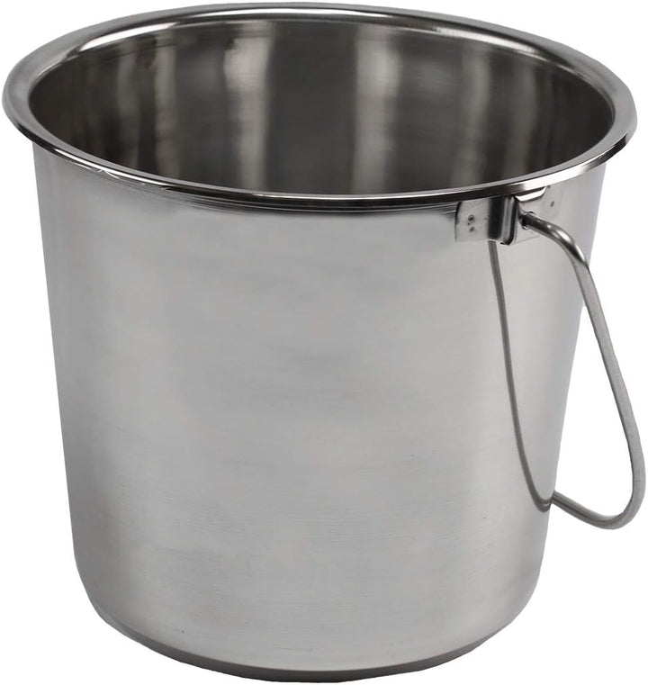 Stainless Steel Bucket (1 Gallon) - Great for Pets, Cleaning, Food Prep - Hang on Fences, Cages, Kennels - Home, Garage, Workshop