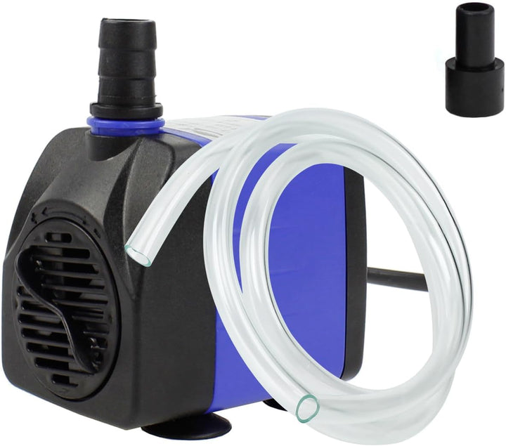 Small Fountain Pump, 80 GPH Mini Submersible Water Pump with 3.3 Ft Tubing, for Aquarium Fish Tank, Pet Water Fountain, Hydroponics, Pond Waterfall