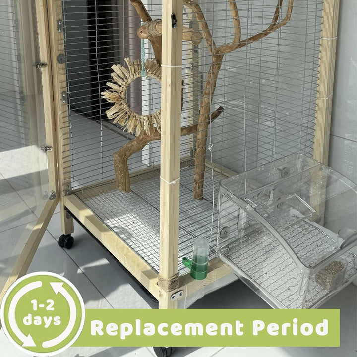 120 Pcs Bird Cage Liner Papers Big Size Cage Paper Liners Disposable Cage Paper Liners Precut Absorbent Cushion Pad Mat Accessories for Pet Bird Parrot