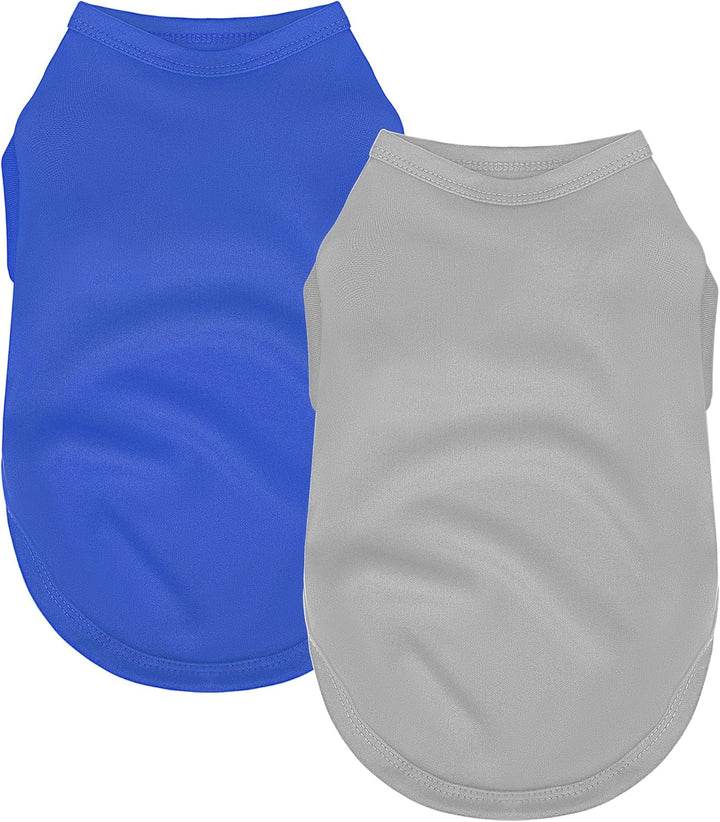 2 Pack Solid Color Dog Shirts - Lightweight, Quick Dry, Breathable Pet T-Shirts for Small to Large Dogs - Stretchy, Durable, Ideal for All Seasons and Holidays.Black White S